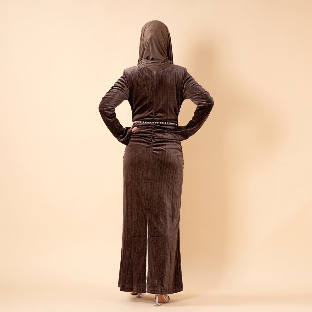 Shimmer Velvet Ruched Mermaid Gown