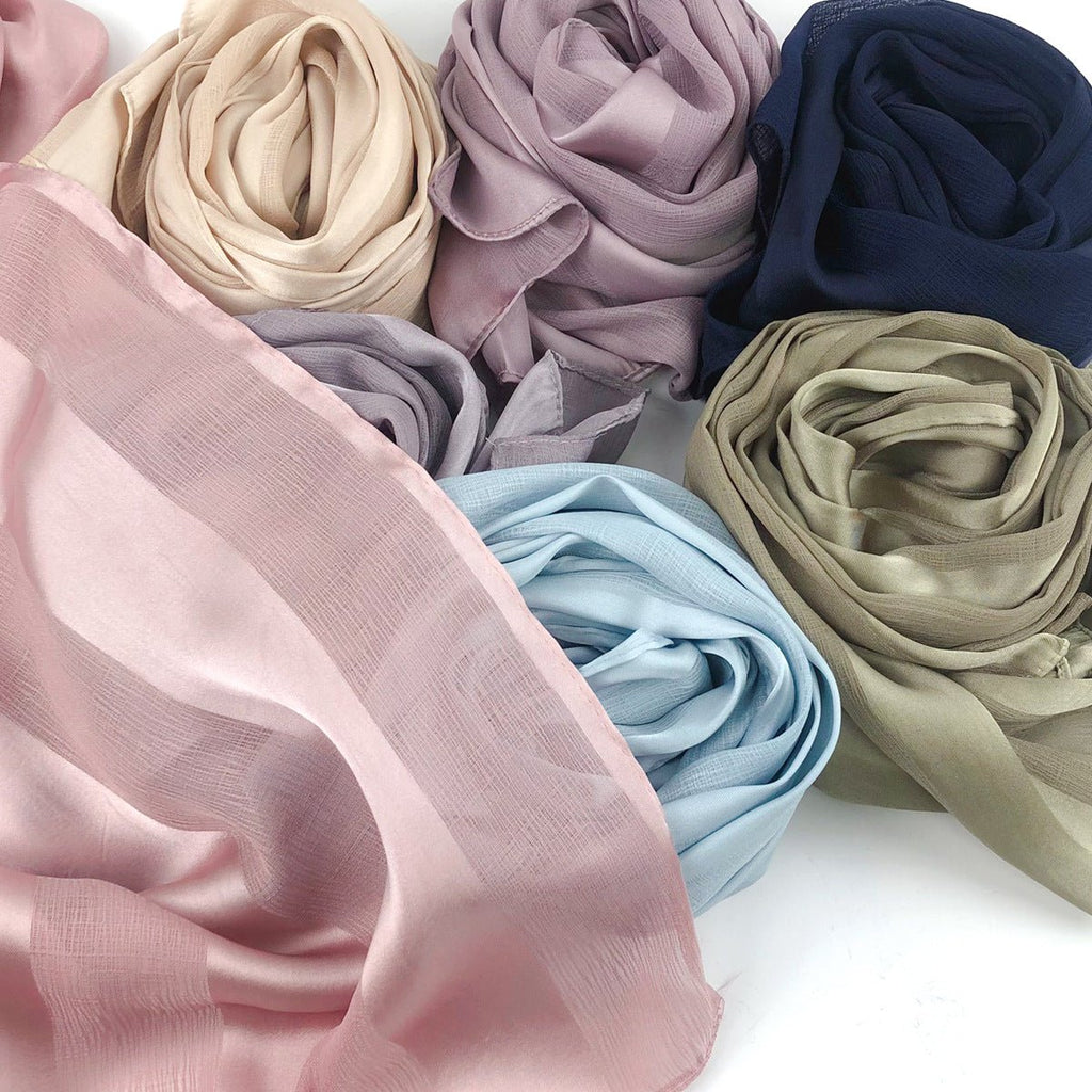 Striped Crinkle Chiffon Hijab