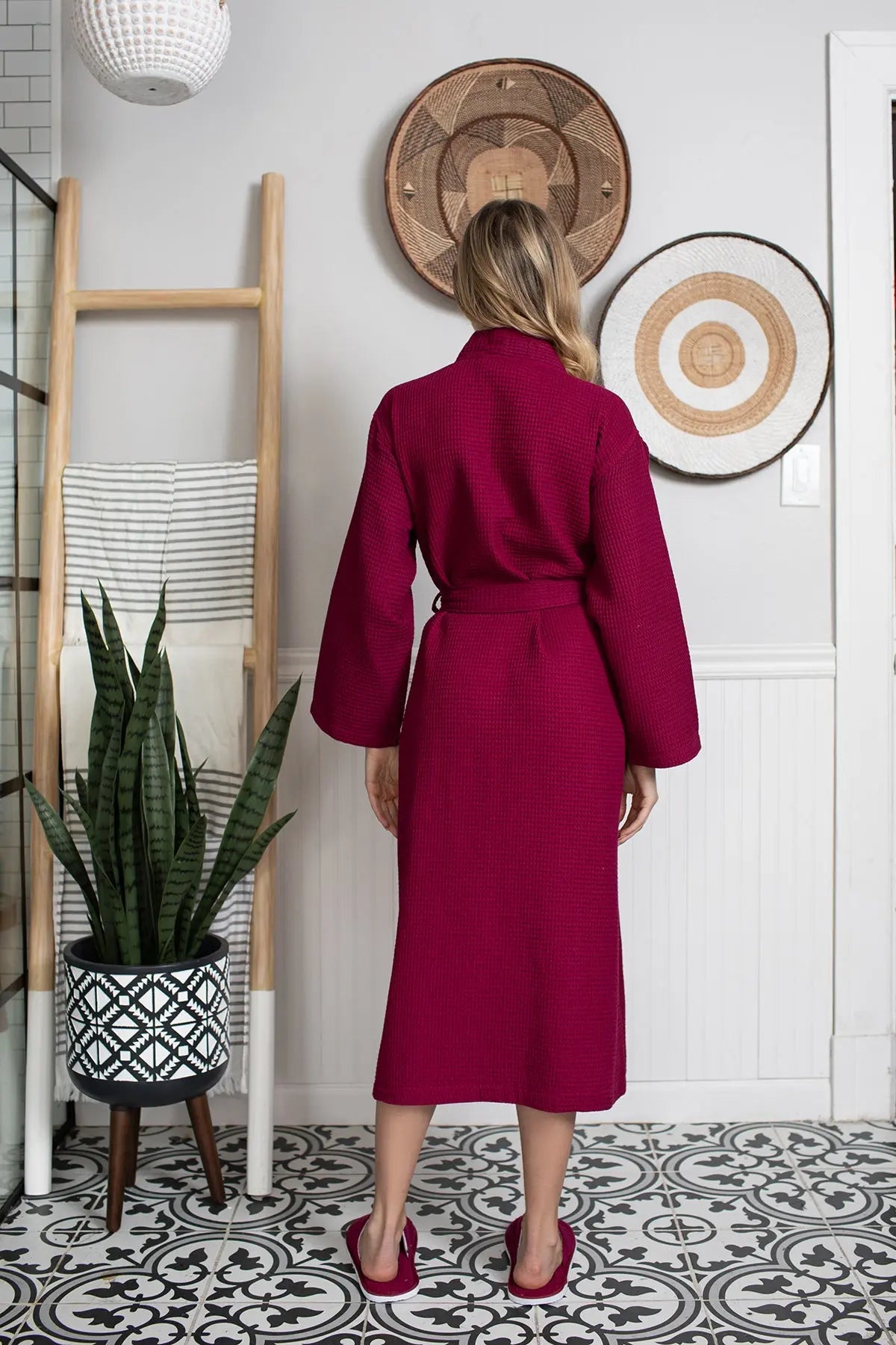 Women's Lightweight Waffle Robe, Quick-Dry Spa Comfort