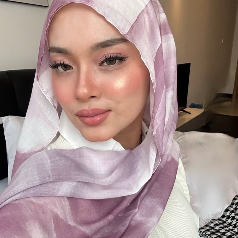Marble Mist Watercolor Print Hijab