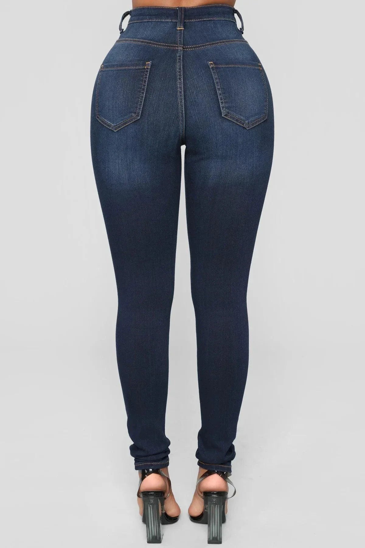 Women's High Waist Stretch Hip Lift Denim Skinny Jeans