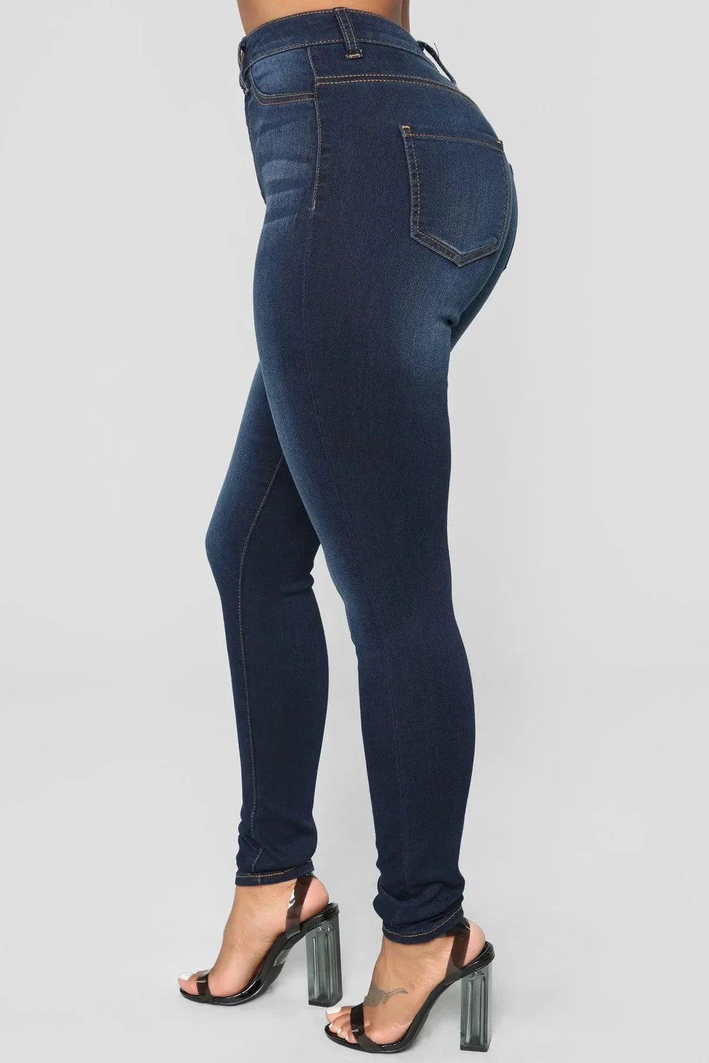 Women's High Waist Stretch Hip Lift Denim Skinny Jeans