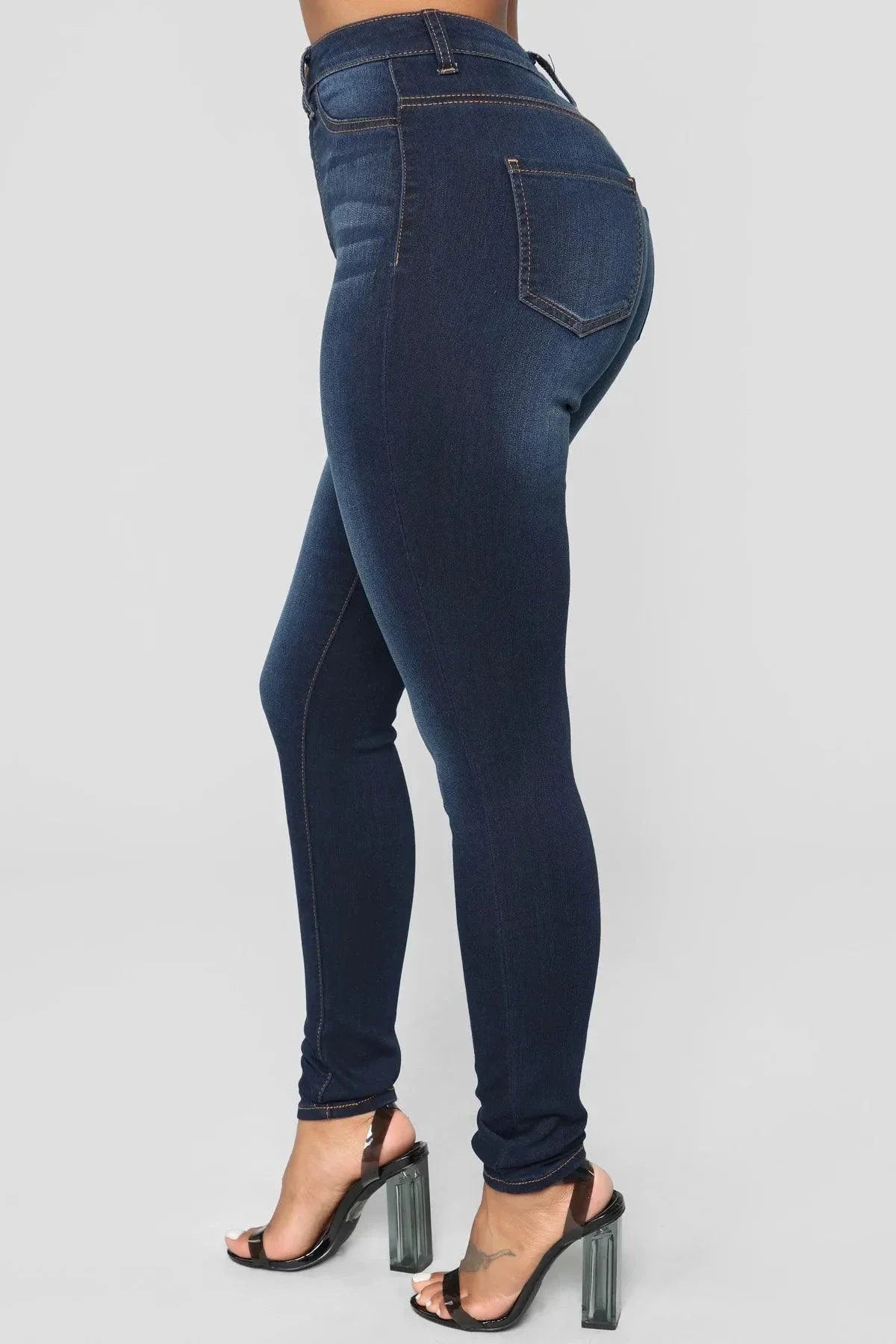 Women's High Waist Stretch Hip Lift Denim Skinny Jeans