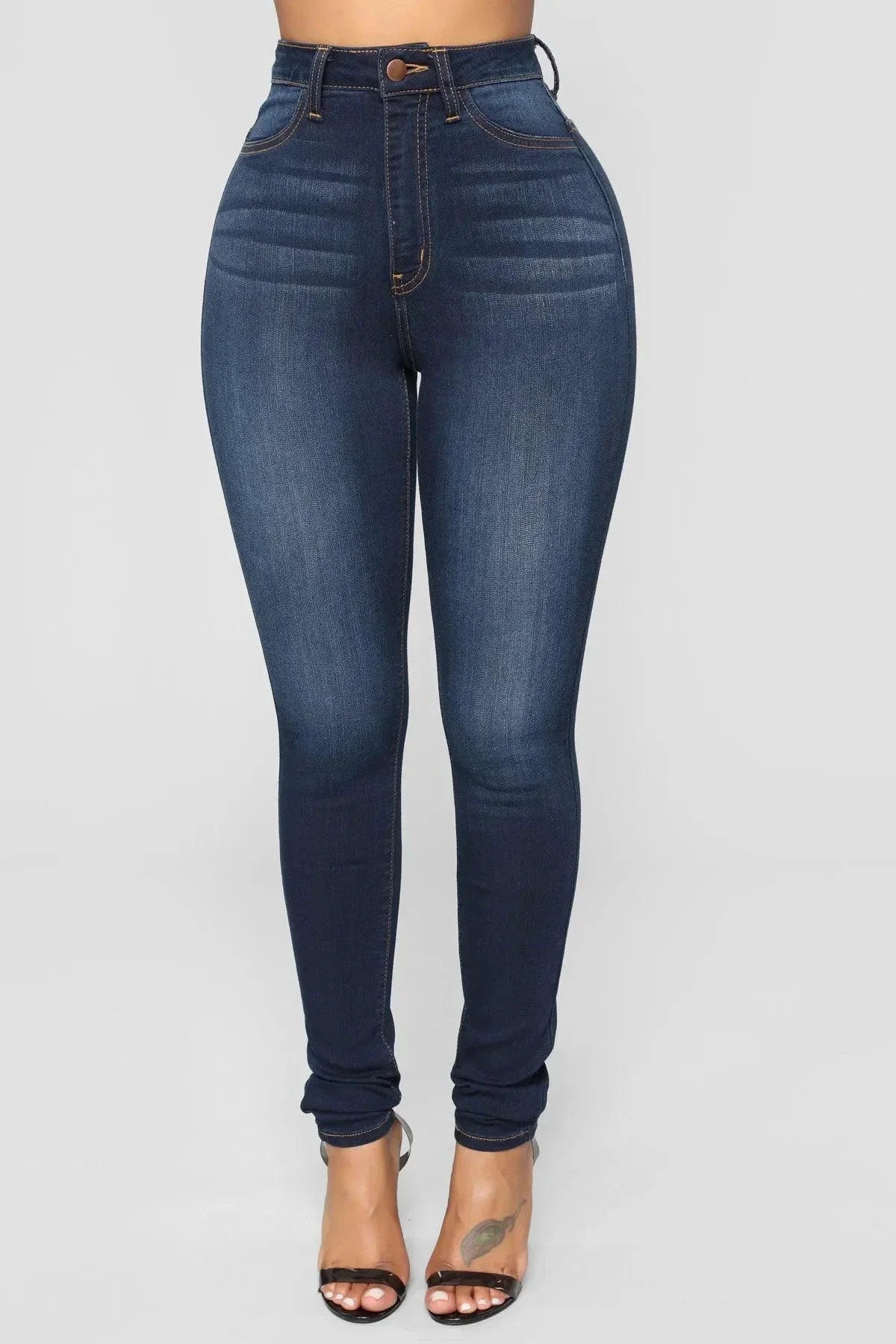 Women's High Waist Stretch Hip Lift Denim Skinny Jeans