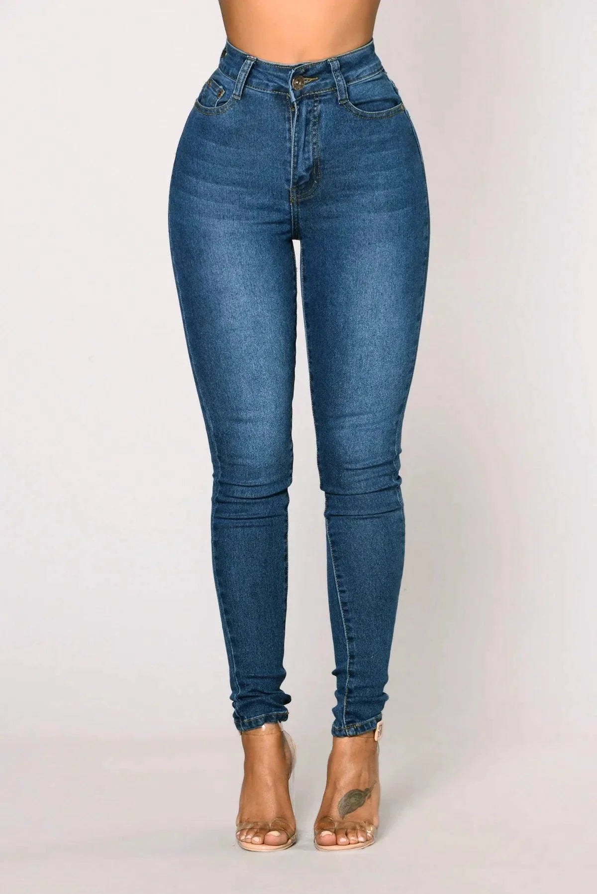 Women's High Waist Stretch Hip Lift Denim Skinny Jeans