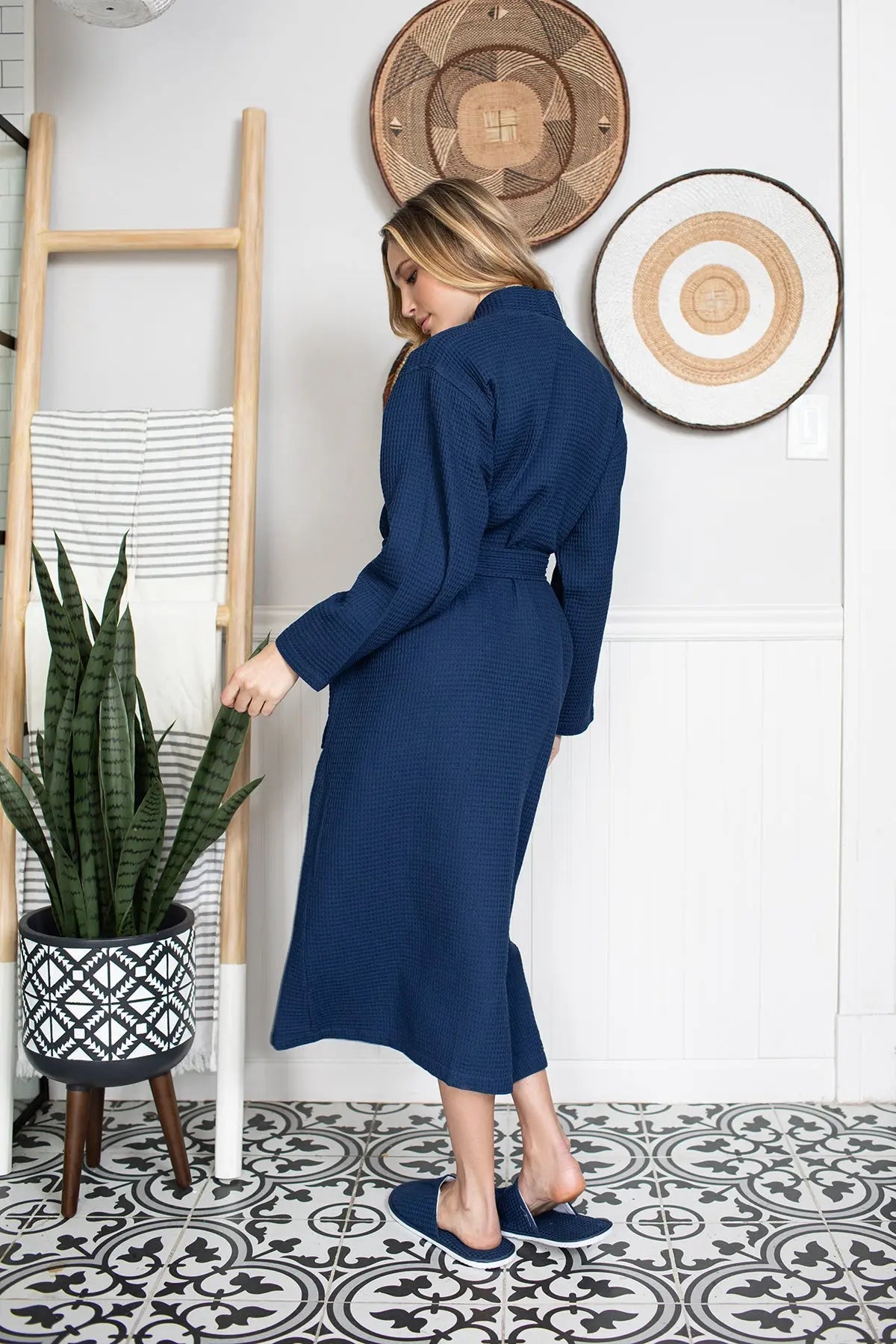 Women's Lightweight Waffle Robe, Quick-Dry Spa Comfort